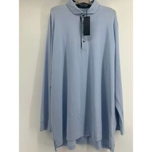 Greyson Apache II Mens Light Blue XXL Long Sleeve Logoed Polo‎ Shirt NWT